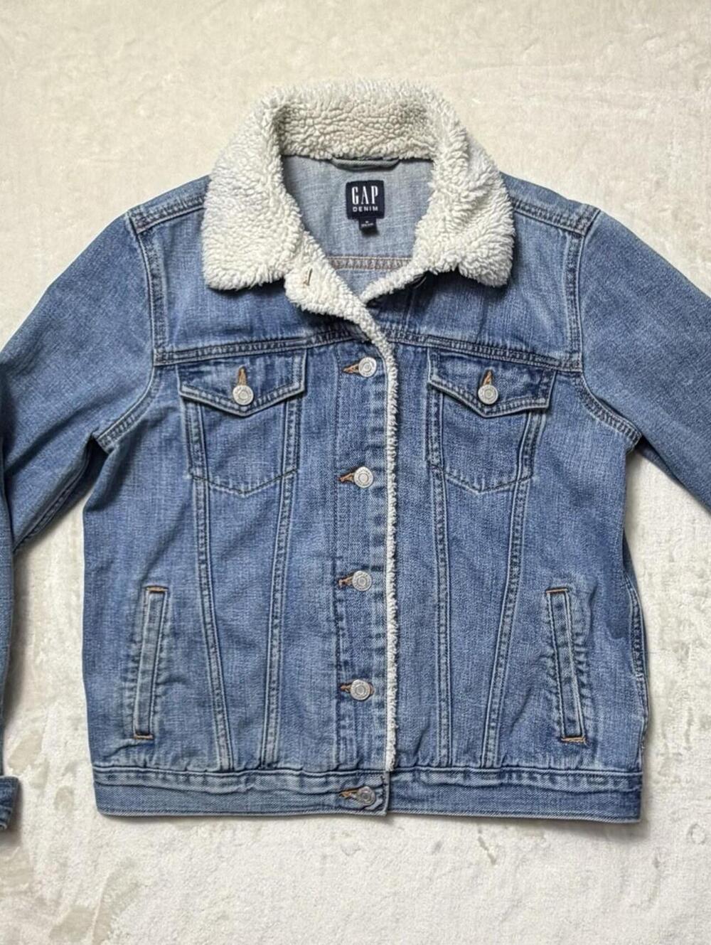 Gap Denim Women’s Medium Sherpa Lined Icon Jean Jacket Medium Wash Fall 2018